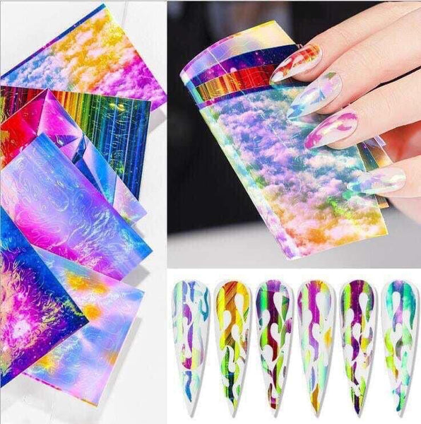 FLAME NAILS STICKERS 16PCS